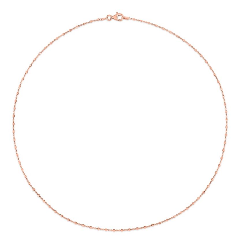 Beaded Chain Necklace in 18k Rose Gold Plated Sterling Silver, 18"