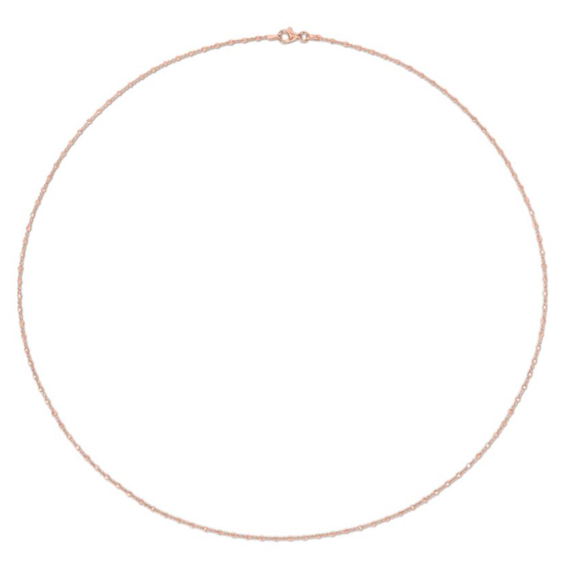 Bead Chain Necklace in 18k Rose Gold Plated Sterling Silver, 24"