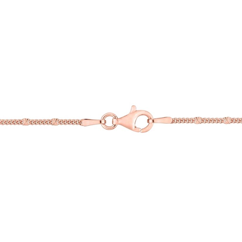 Fancy Curb Link Necklace in 18k Rose Gold Plated Sterling Silver