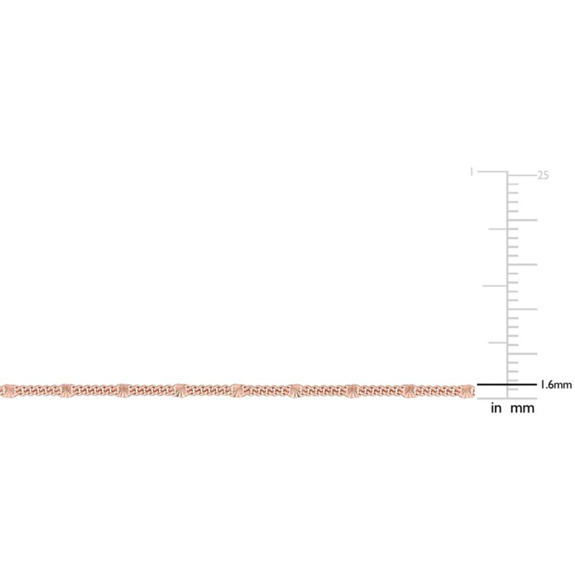 Double Curb Link Chain Necklace in 18k Rose Gold Plated Sterling Silver, 20"