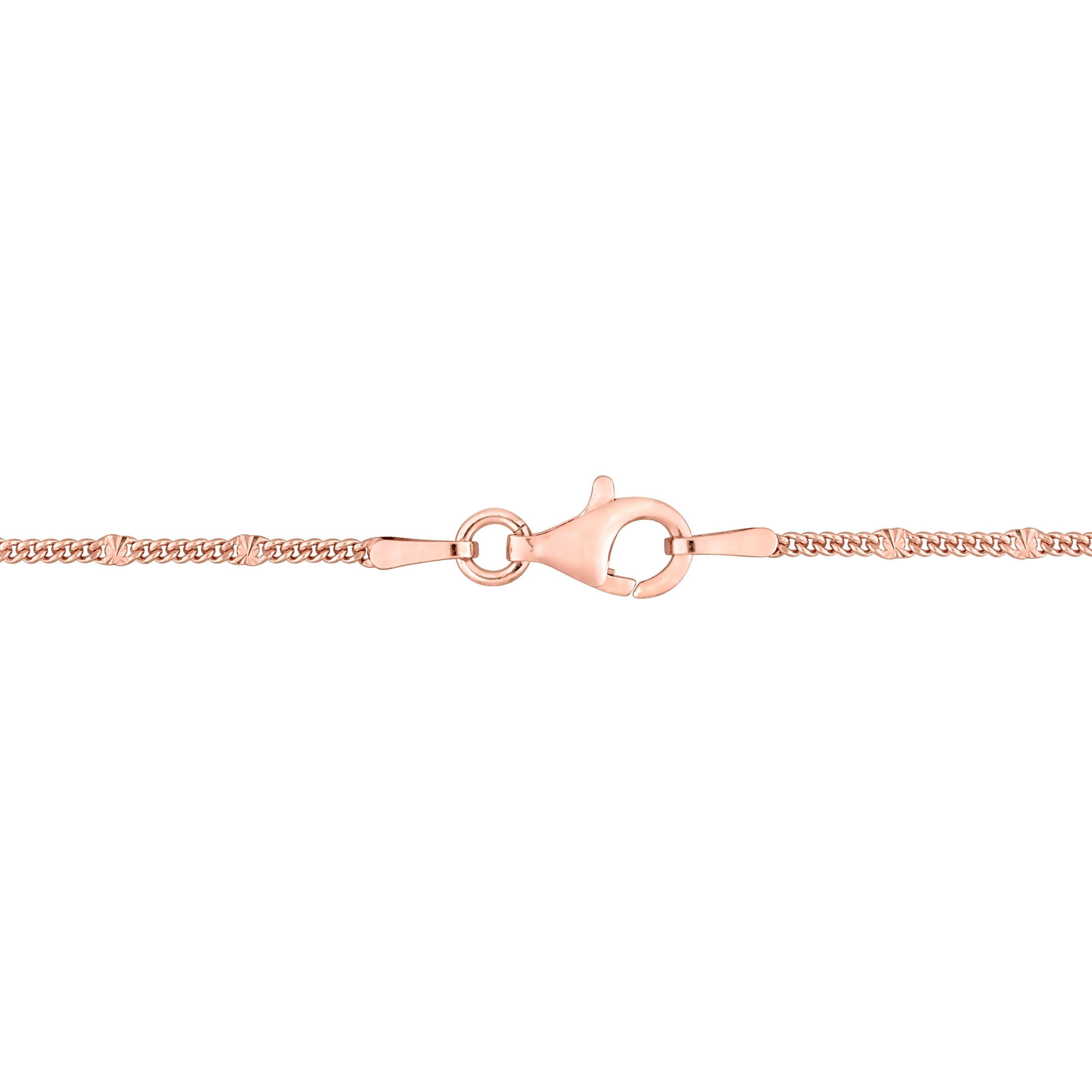 Double Curb Link Chain Necklace in 18k Rose Gold Plated Sterling Silver, 24"