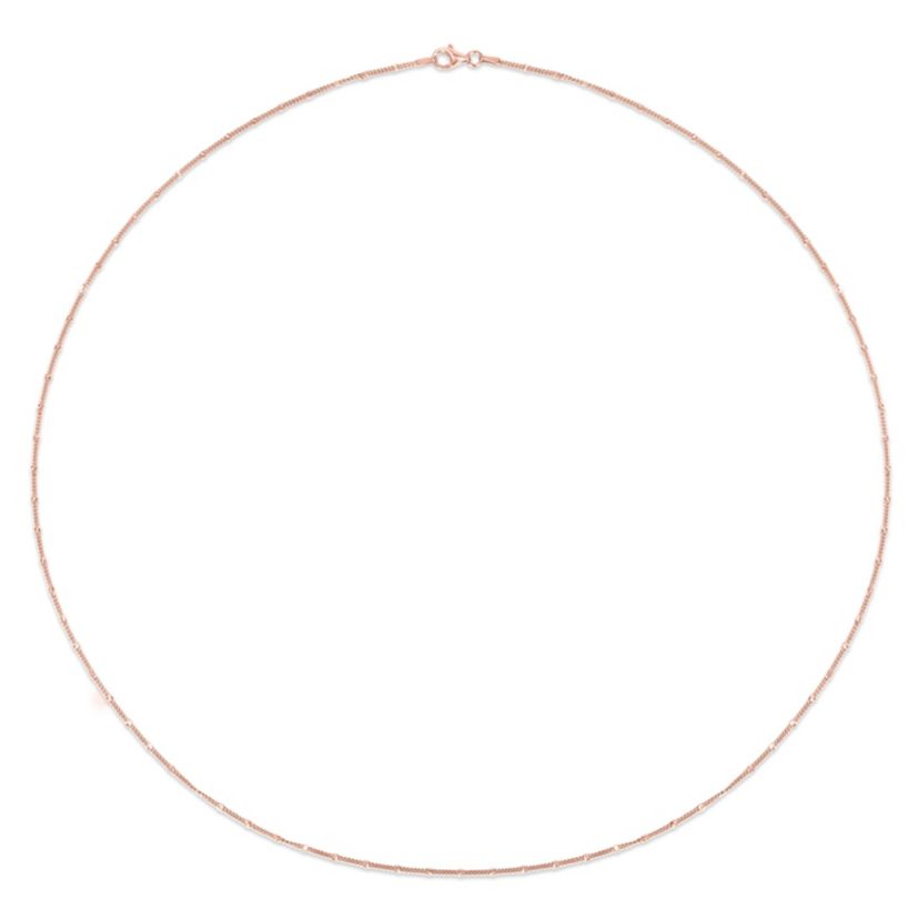 Double Curb Link Chain Necklace in 18k Rose Gold Plated Sterling Silver, 24"