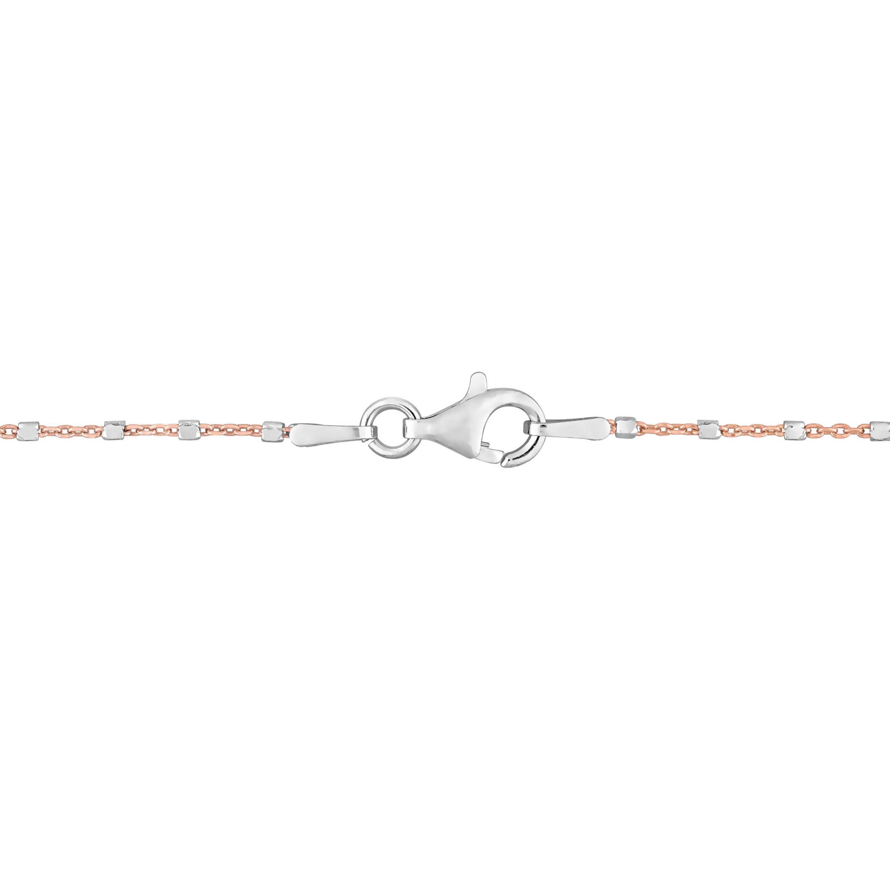 Beaded Chain Necklace in 18k Rose Gold Plated Sterling Silver