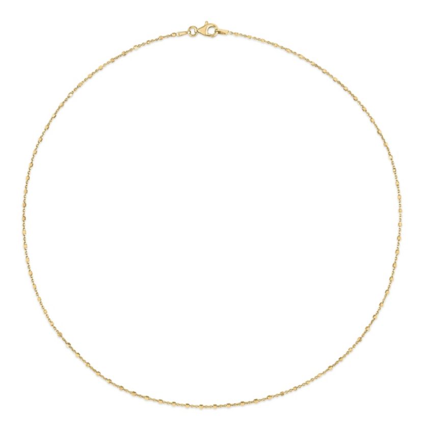 Beaded Chain Necklace in 18k Yellow Gold Plated Sterling Silver