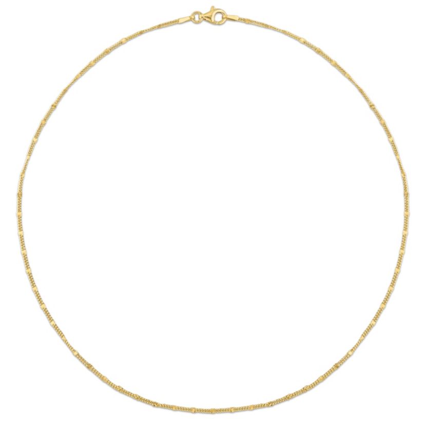 Double Curb Link Chain Necklace in 18k Yellow Gold Plated Sterling Silver, 16"