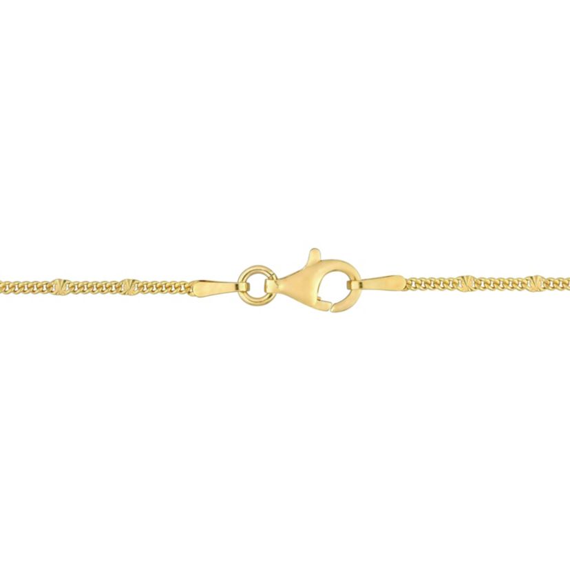 Fancy Curb Link Necklace in 18k Yellow Gold Plated Sterling Silver