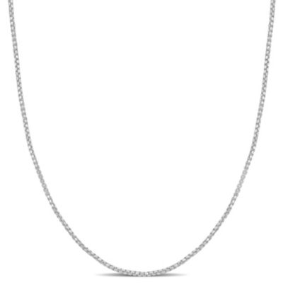 Haylee Jewels 0.9MM Box Chain Necklace in Sterling Silver, White, 22 in