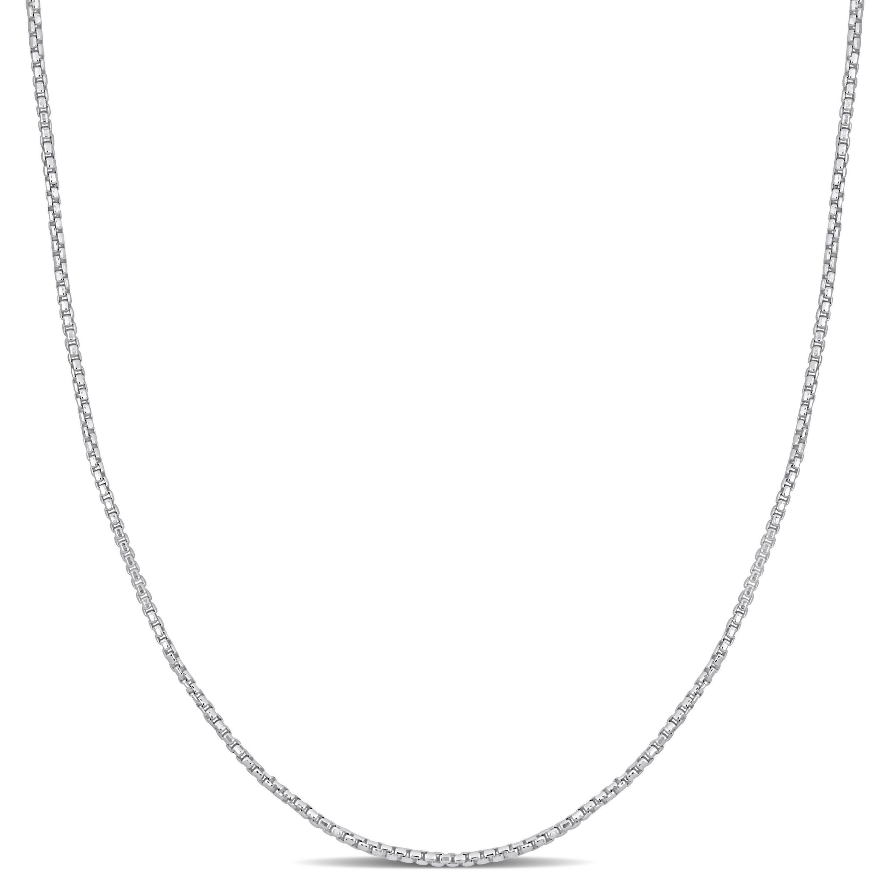 0.9MM Box Chain Necklace in Sterling Silver