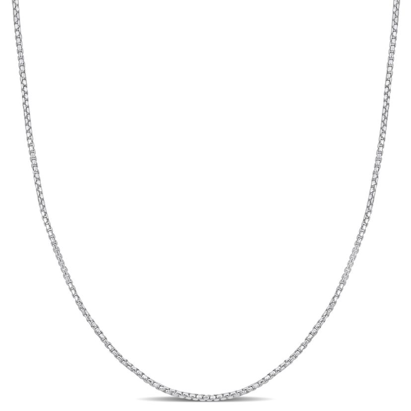 0.9MM Box Chain Necklace in Sterling Silver