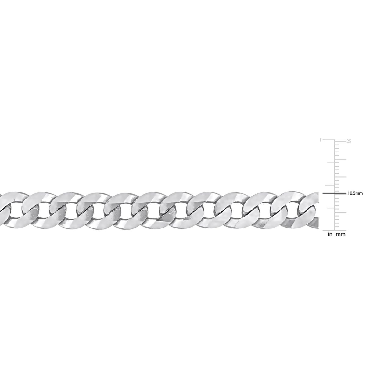 10.2MM Curb Link Chain Anklet in Sterling Silver, 9"