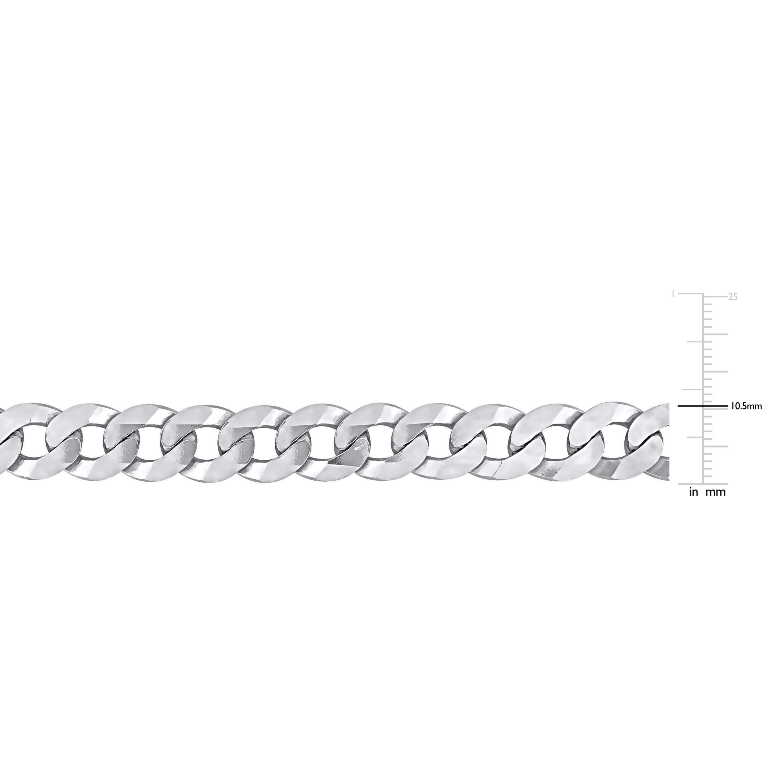 10.2MM Curb Link Chain Anklet in Sterling Silver, 9"