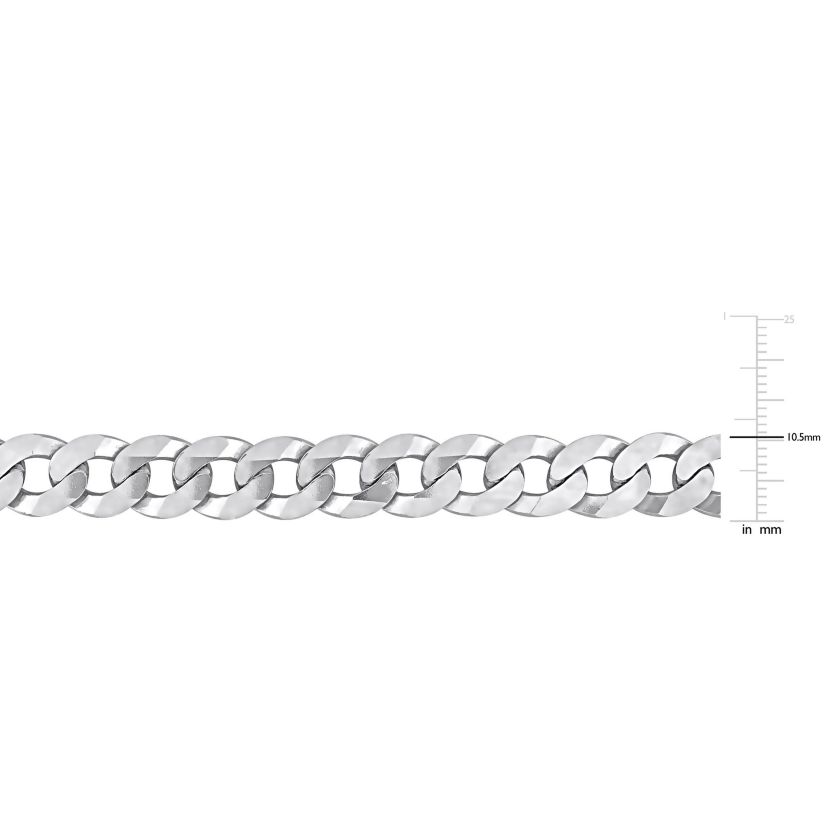 10.2MM Curb Link Chain Anklet in Sterling Silver, 9"