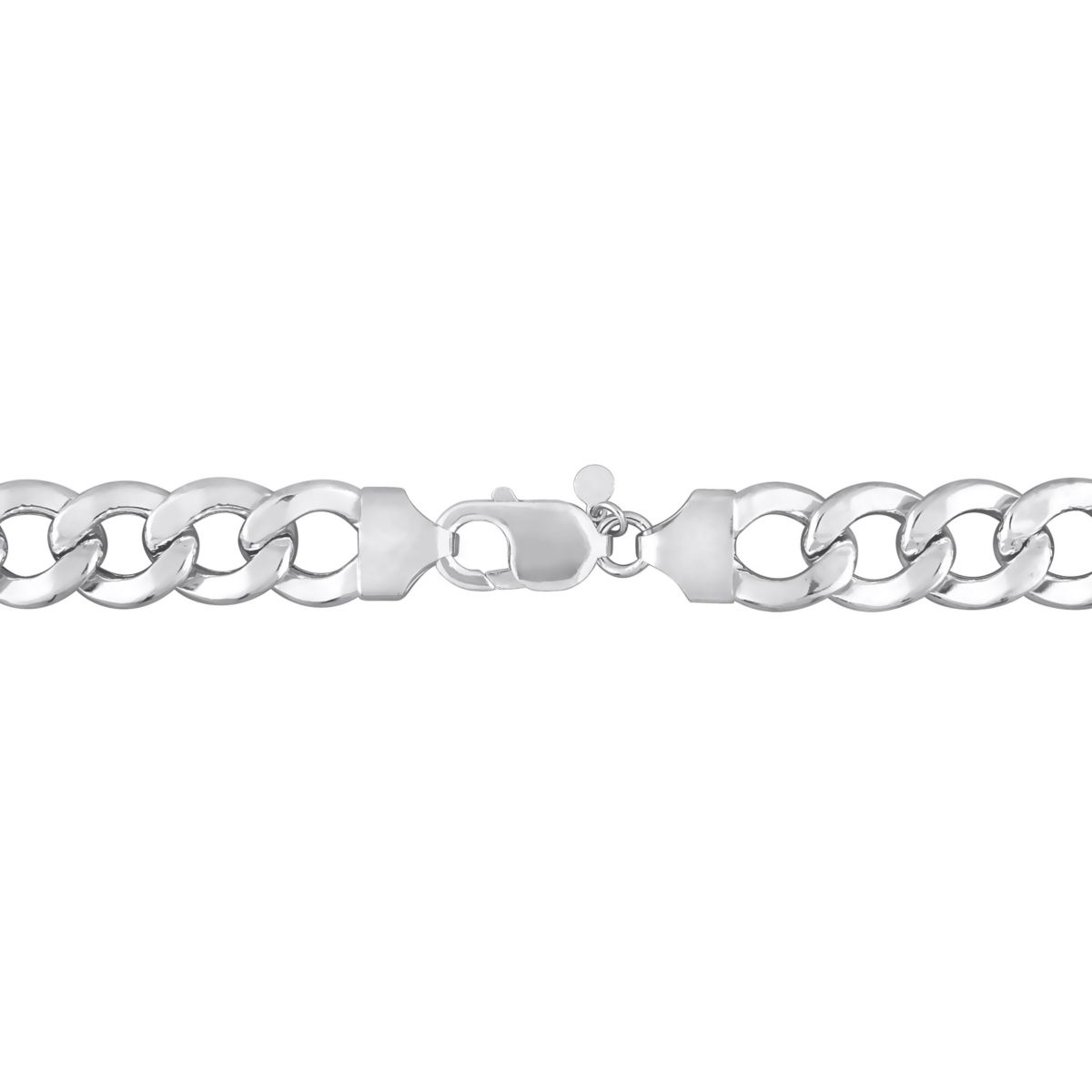 12.5MM Curb Link Chain Anklet in Sterling Silver, 9"