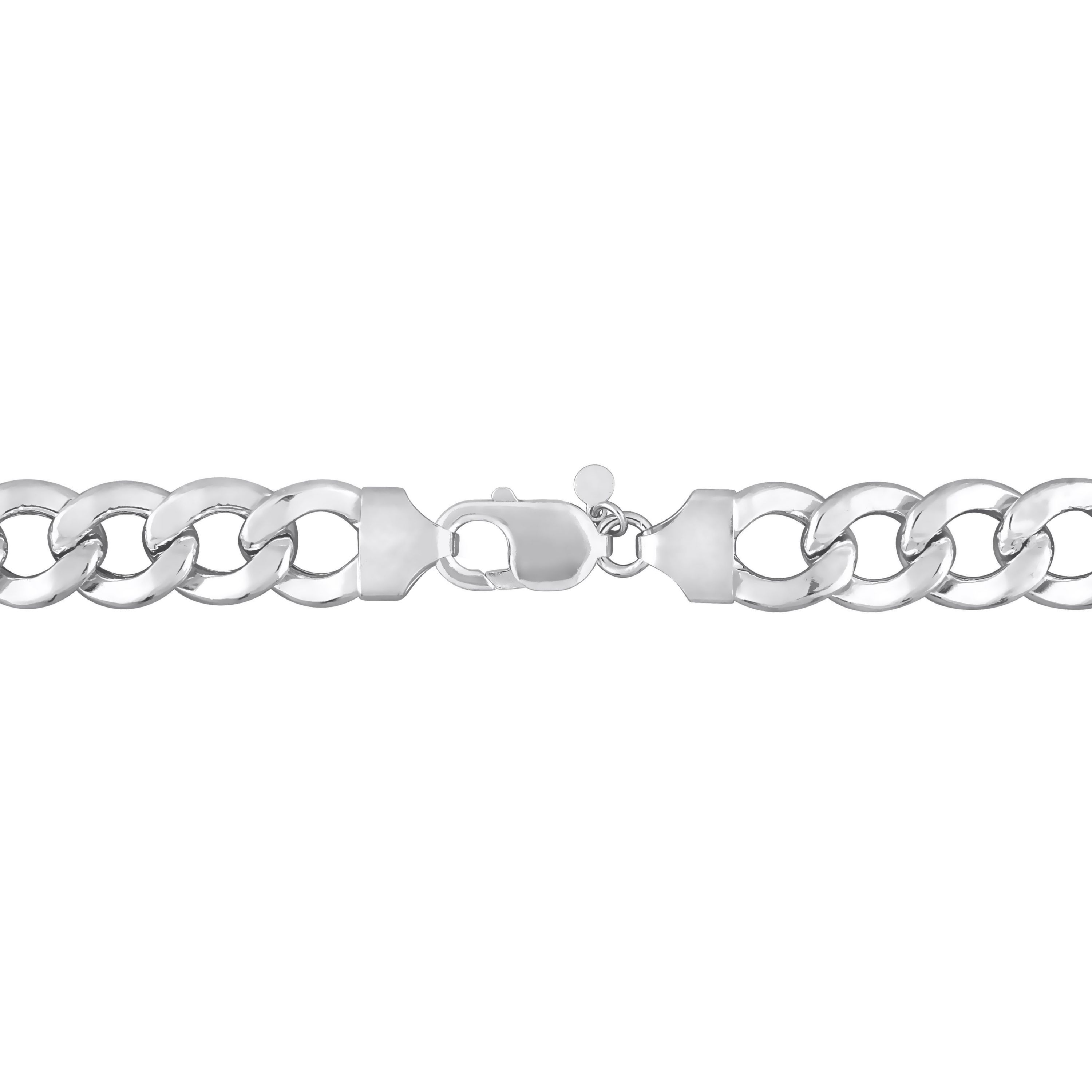 12.5MM Curb Link Chain Anklet in Sterling Silver, 9"