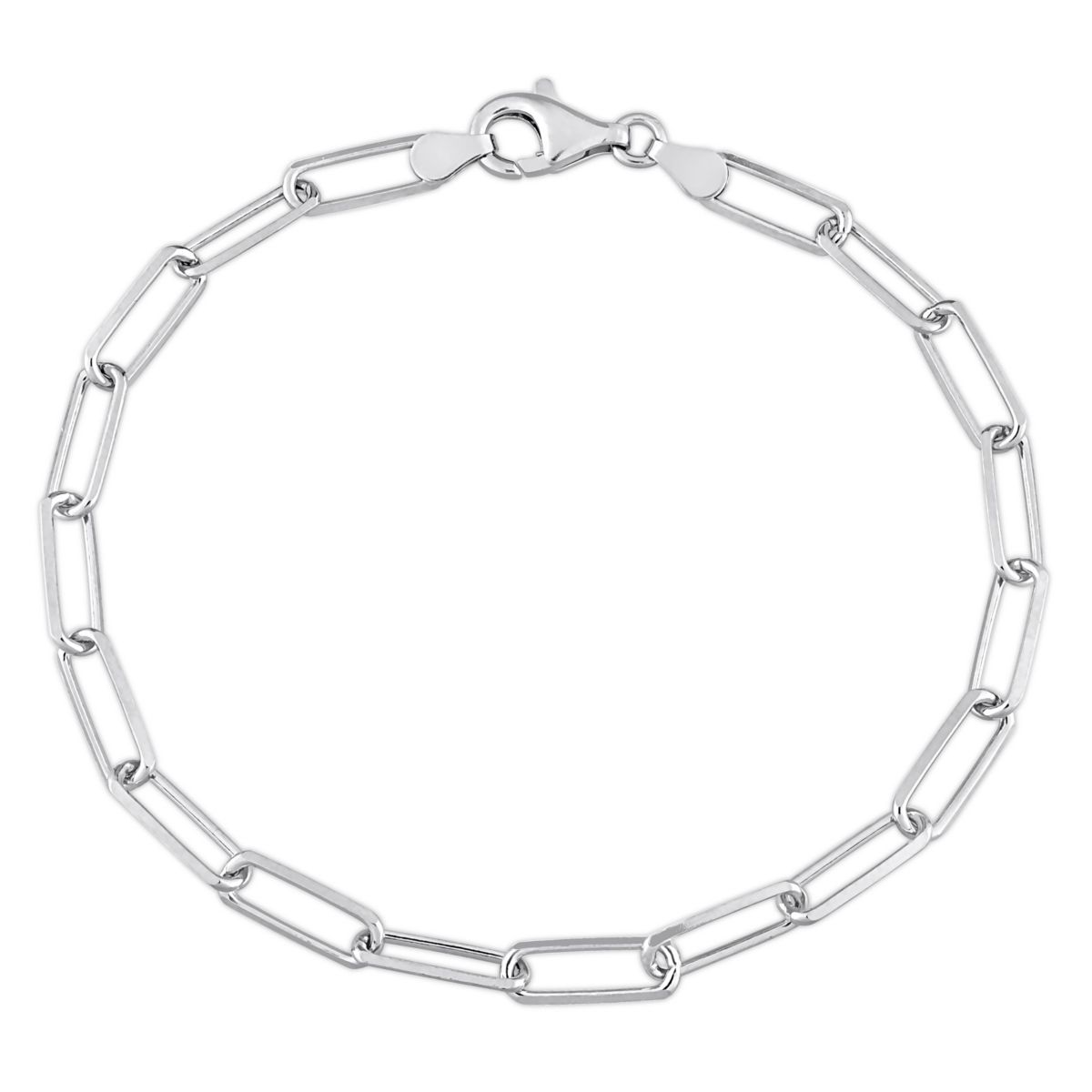 5MM Diamond Cut Paperclip Chain Anklet in Sterling Silver, 9"