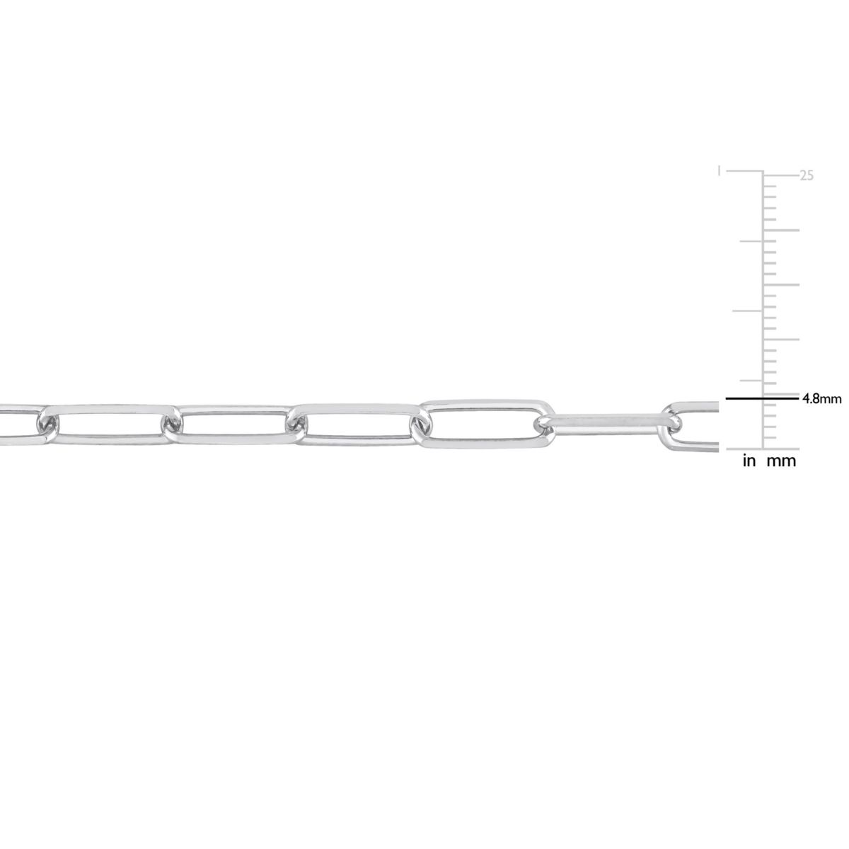 5MM Diamond Cut Paperclip Chain Anklet in Sterling Silver, 9"