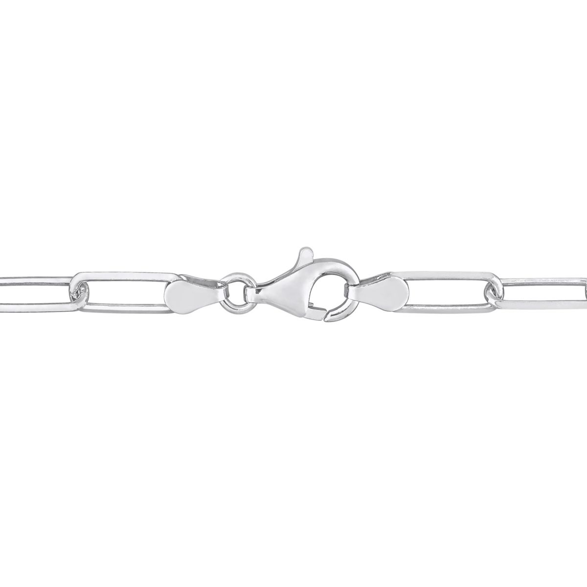 5MM Diamond Cut Paperclip Chain Anklet in Sterling Silver, 9"