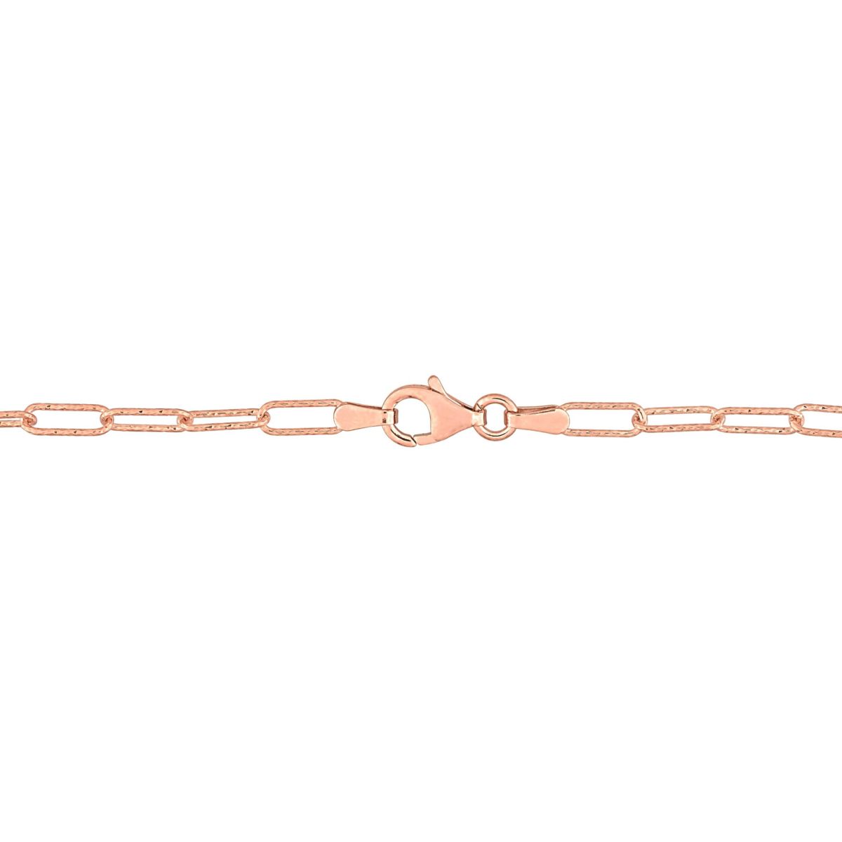 3MM Fancy Paperclip Chain Bracelet in 18k Rose Gold Plated Sterling Silver, 9"