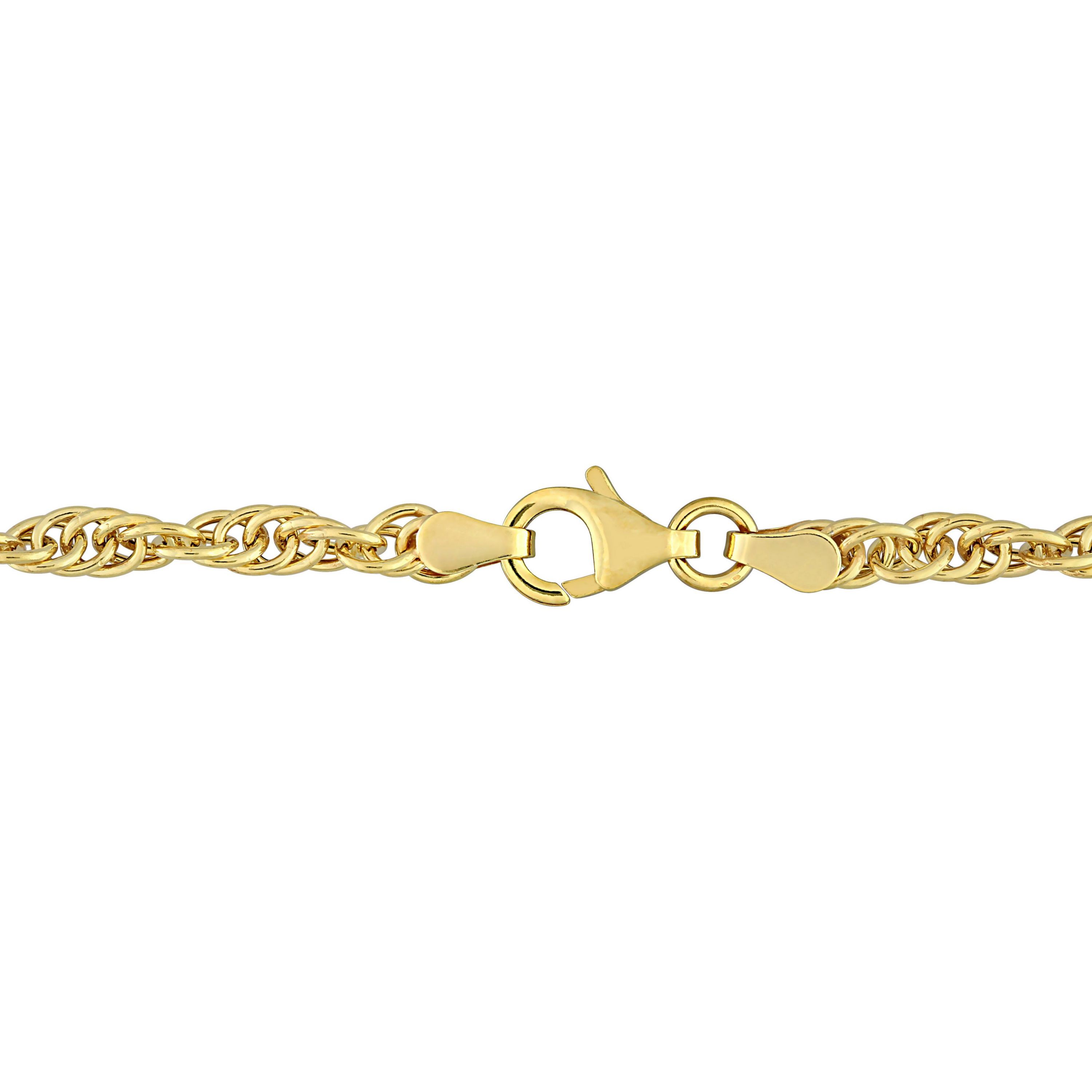 3.7MM Singapore Chain Anklet in 18K Yellow Gold Plated Sterling Silver