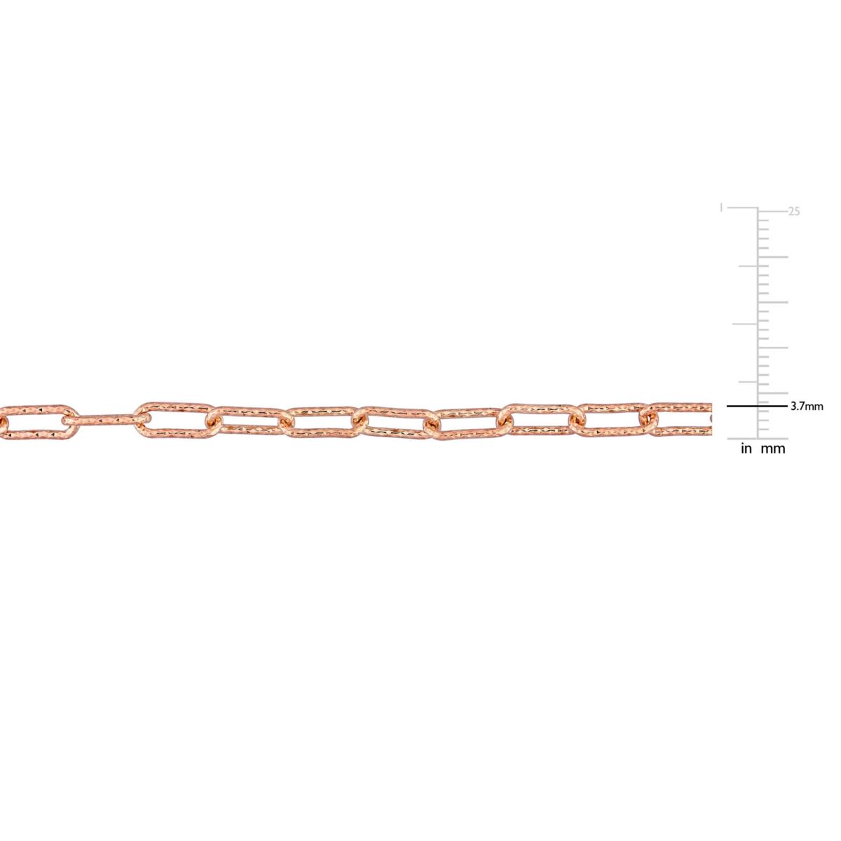 3.5MM Oval Link Bracelet in 18k Rose Gold Plated Sterling Silver, 9