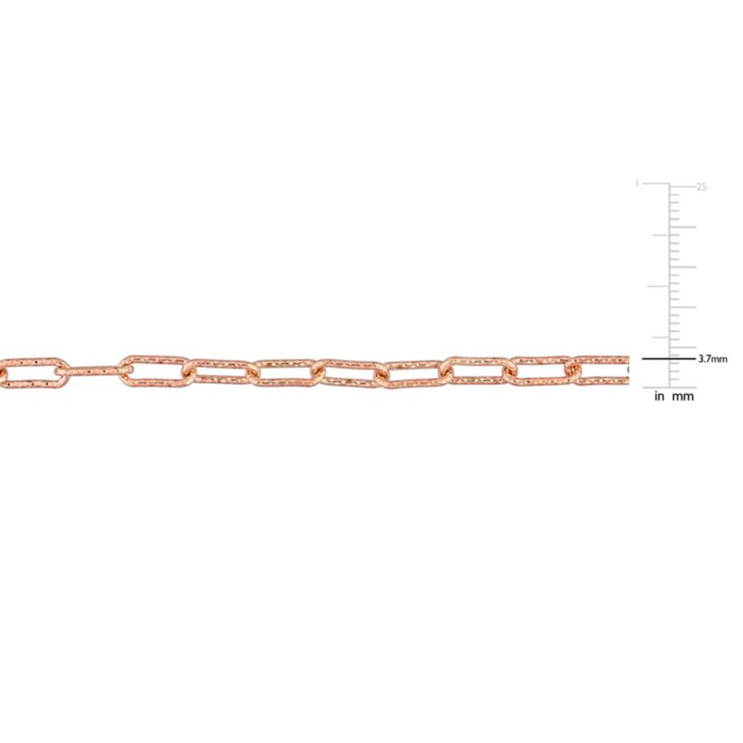 3.5MM Oval Link Bracelet in 18k Rose Gold Plated Sterling Silver, 9