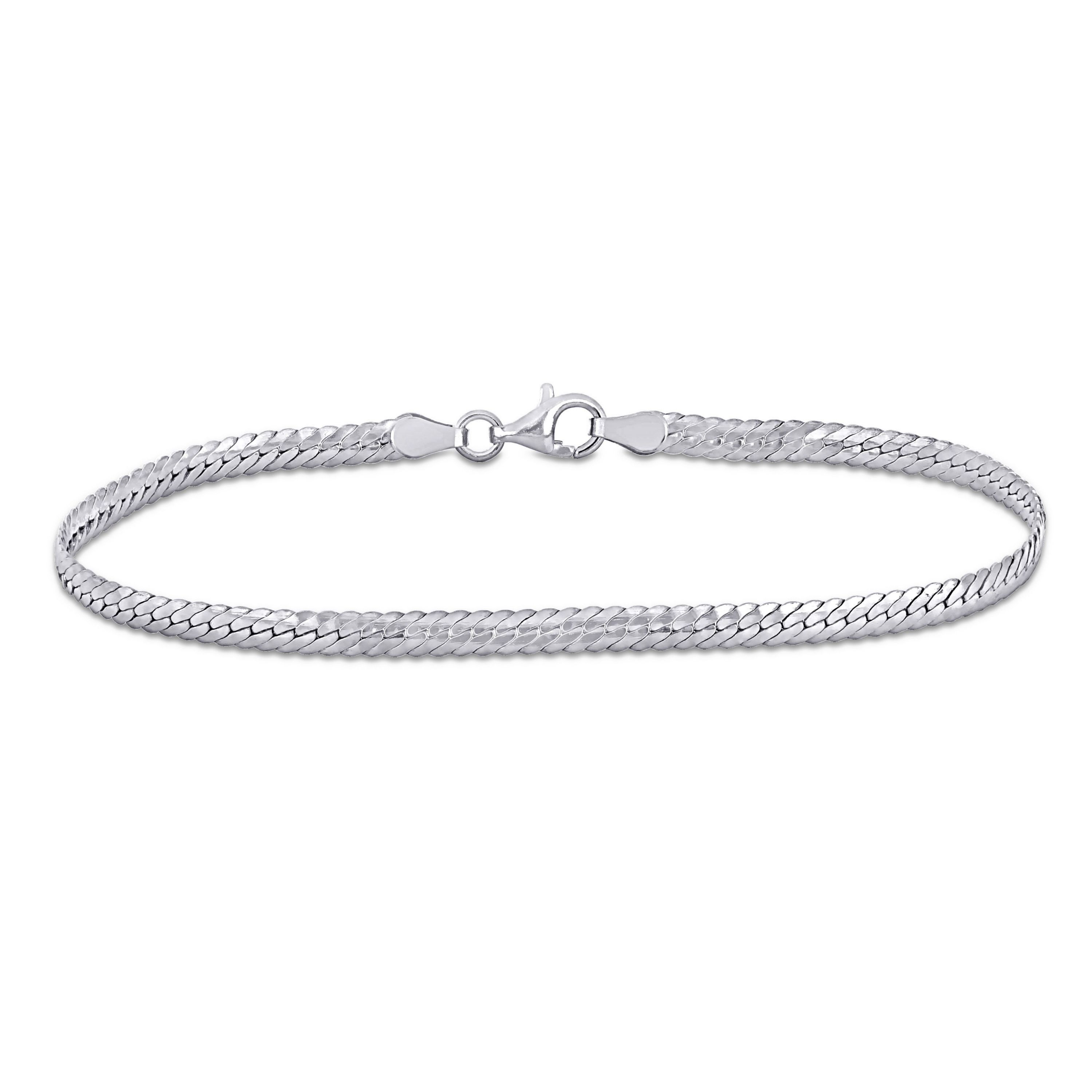 3MM Herringbone Bracelet in Sterling Silver, 9"