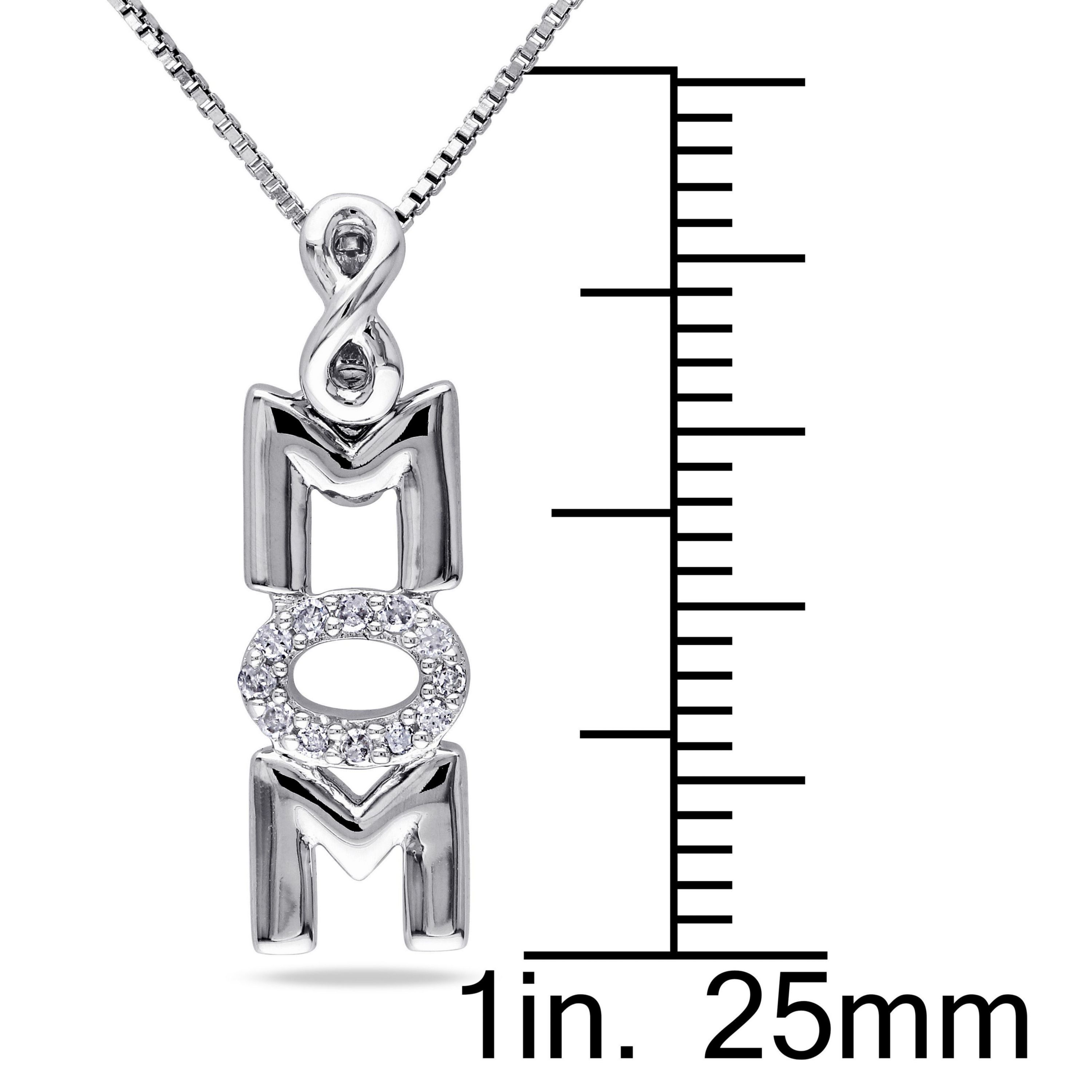Diamond Infinity "Mom" Necklace in Sterling Silver
