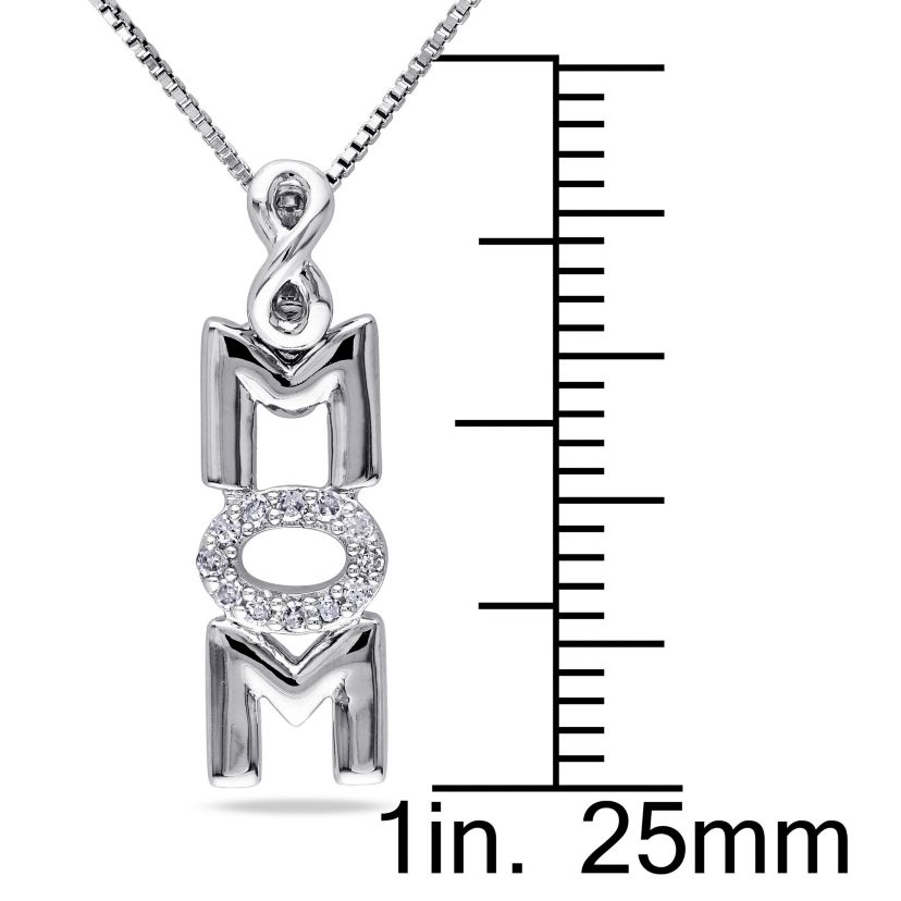 Diamond Infinity "Mom" Necklace in Sterling Silver