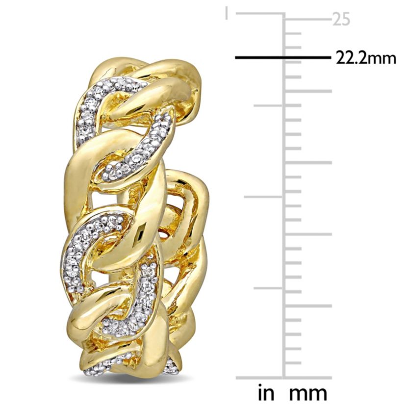 1/4 CT TW Diamond Link Earrings in Yellow Plated Sterling Silver