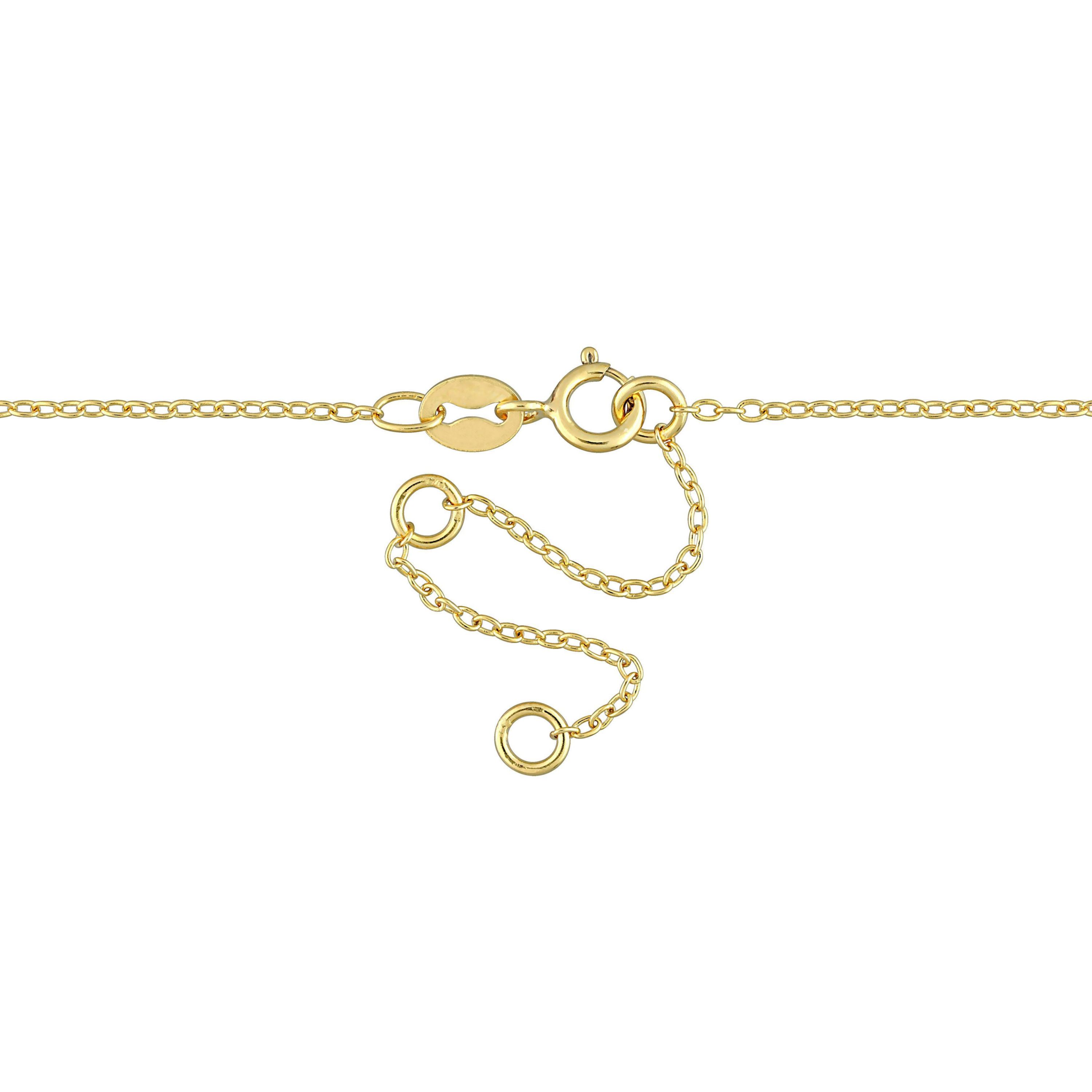 1/8 CT TGW Lab Created Diamond Lariat Necklace in 18k Gold Plated Sterling Silver