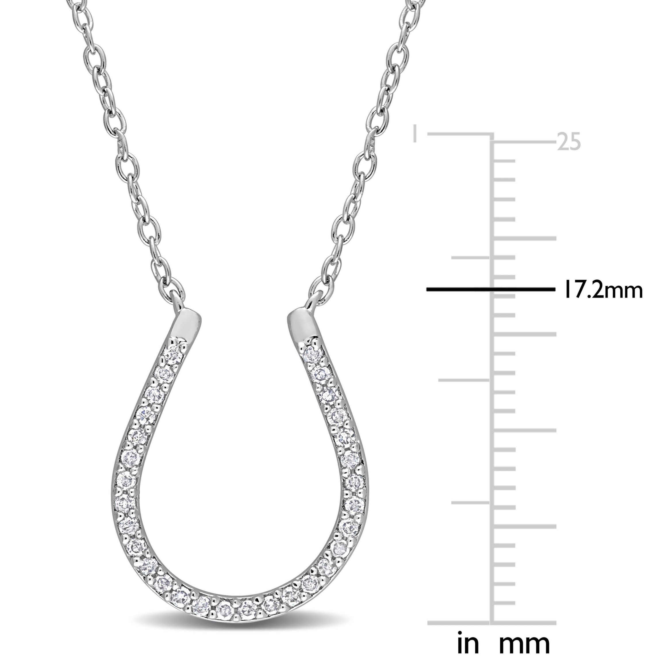 1/6 CT TW Diamond Horseshoe Necklace in Sterling Silver