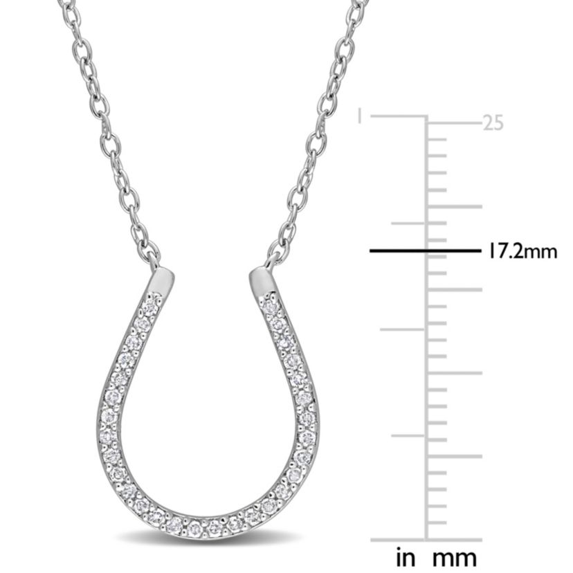 1/6 CT TW Diamond Horseshoe Necklace in Sterling Silver