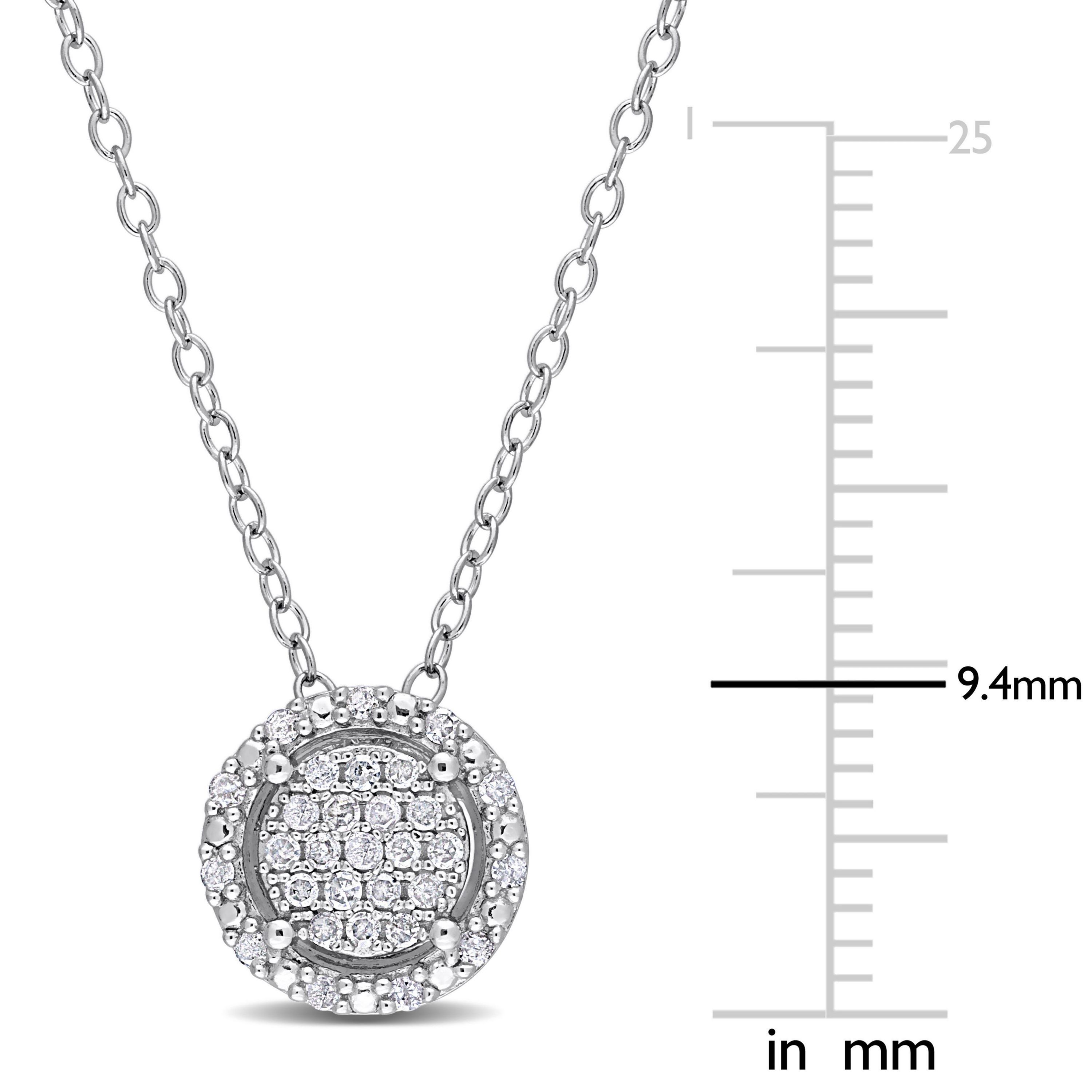 1/6 CT TW Diamond Cluster Halo Necklace in Sterling Silver
