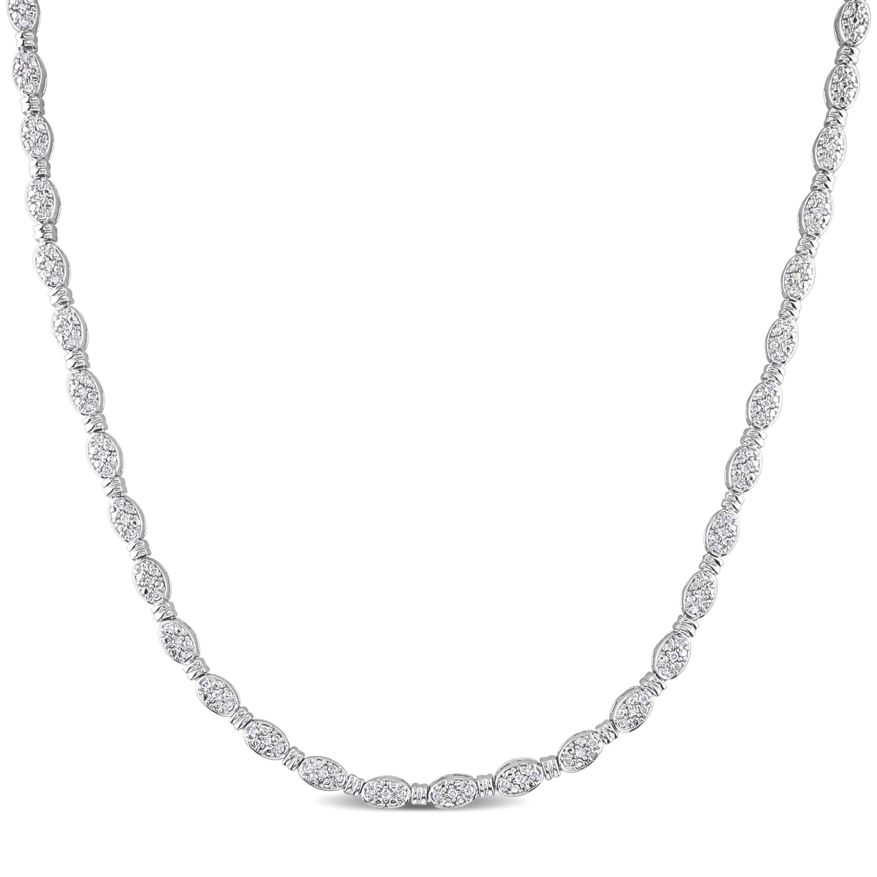 1/2 CT TW Diamond Tennis Necklace in Sterling Silver