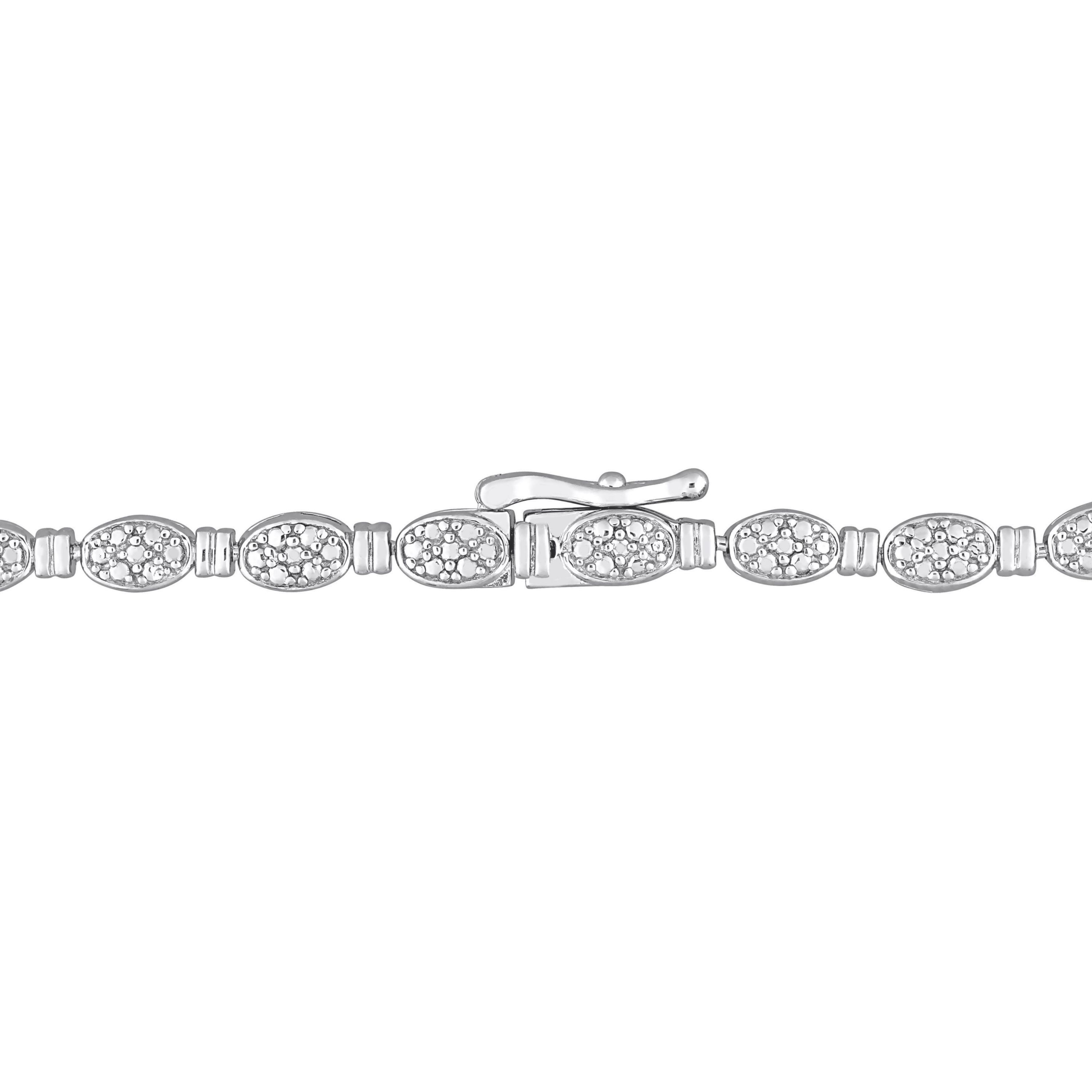 1/2 CT TW Diamond Tennis Necklace in Sterling Silver