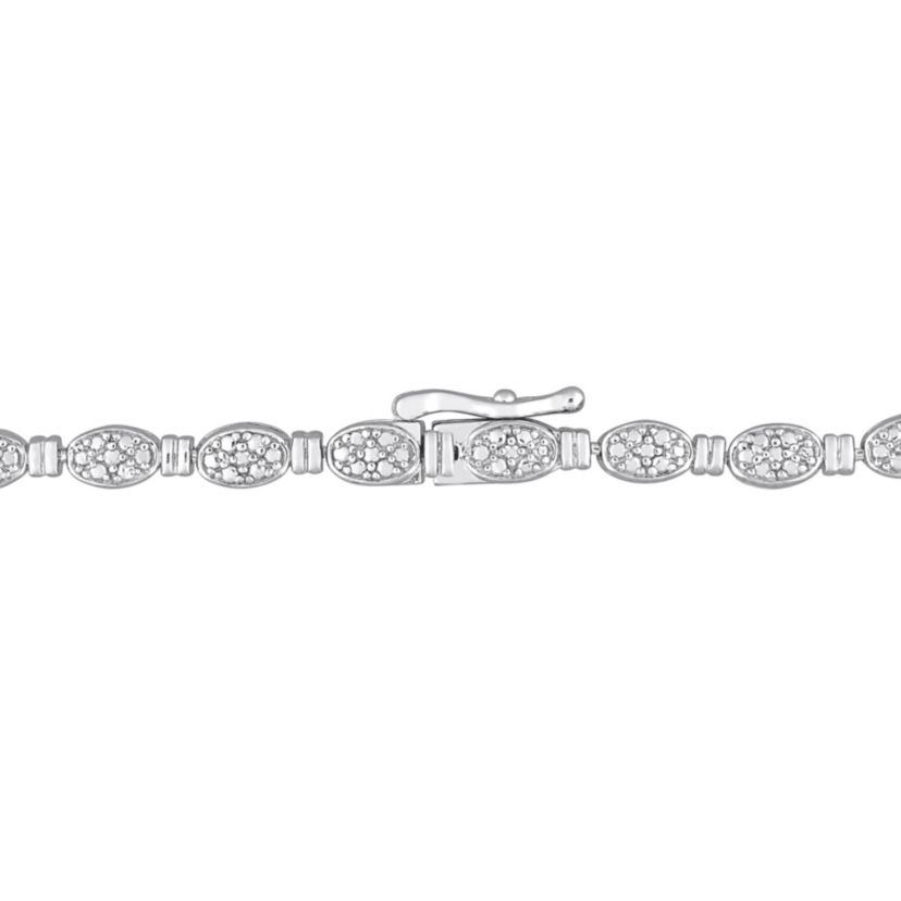 1/2 CT TW Diamond Tennis Necklace in Sterling Silver