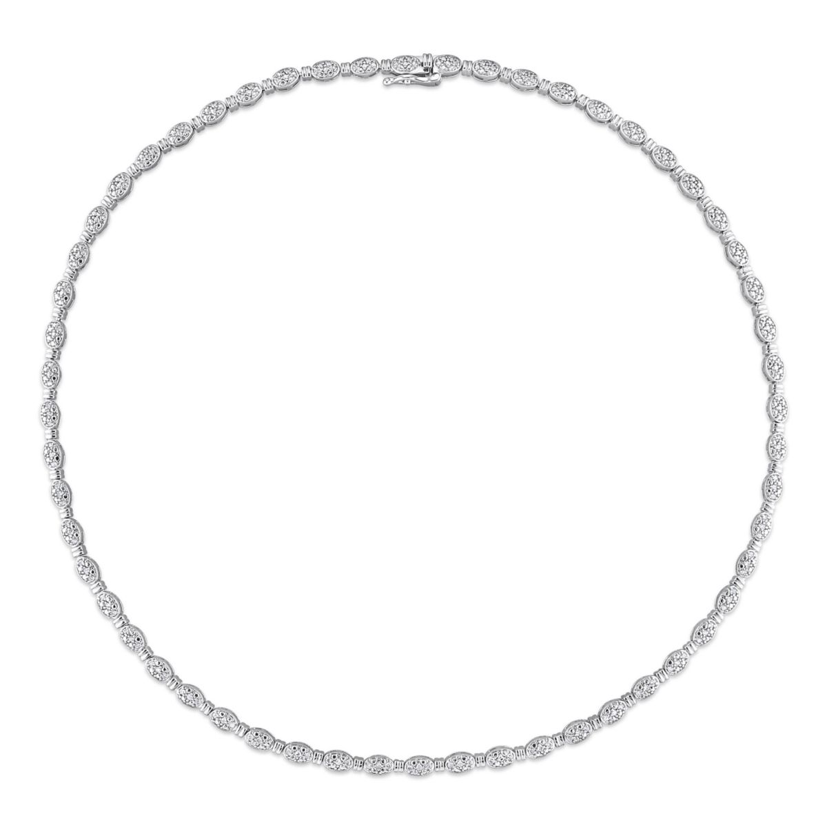 1/2 CT TW Diamond Tennis Necklace in Sterling Silver