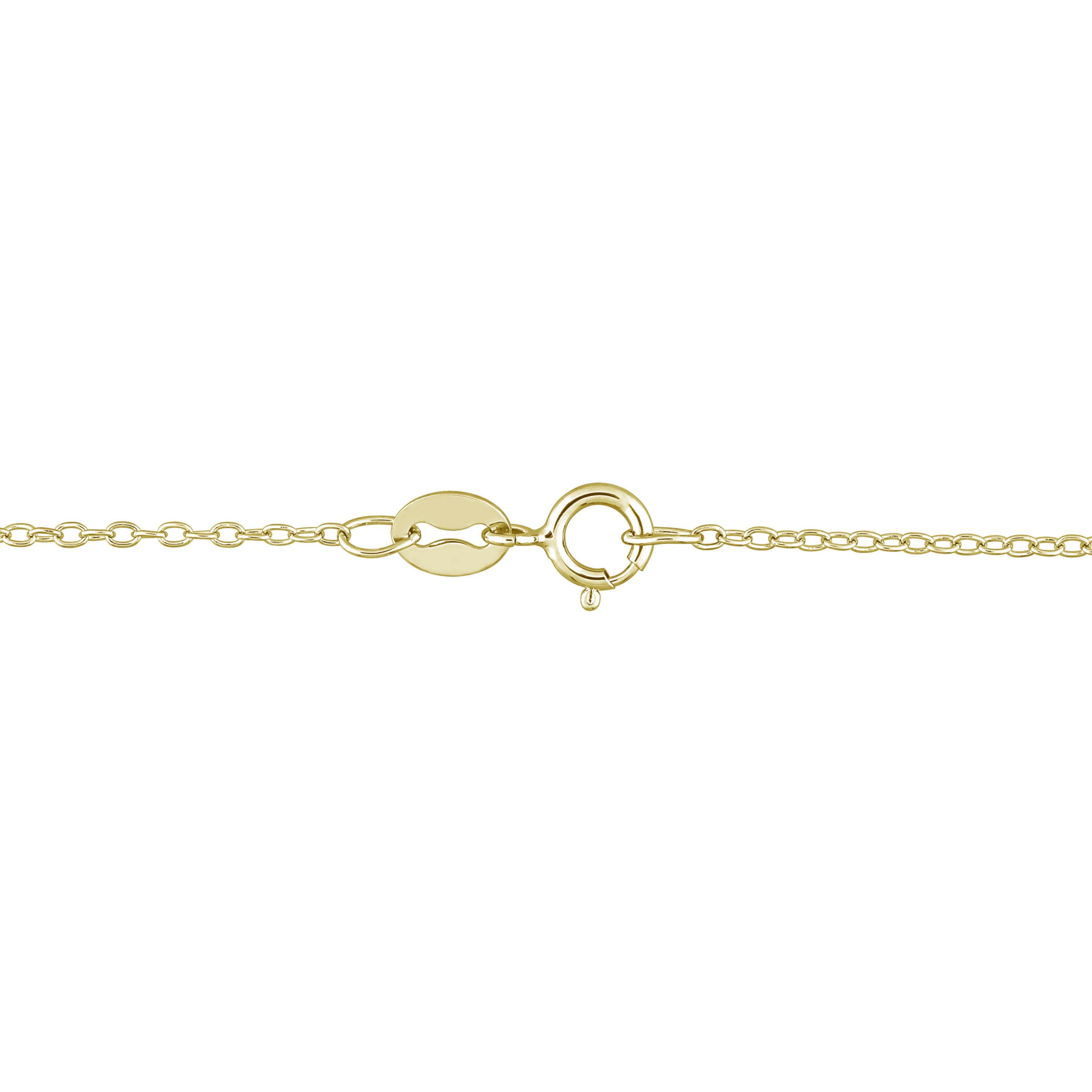 1/5 CT TW Diamond Oval Link Necklace in Yellow Plated Sterling Silver