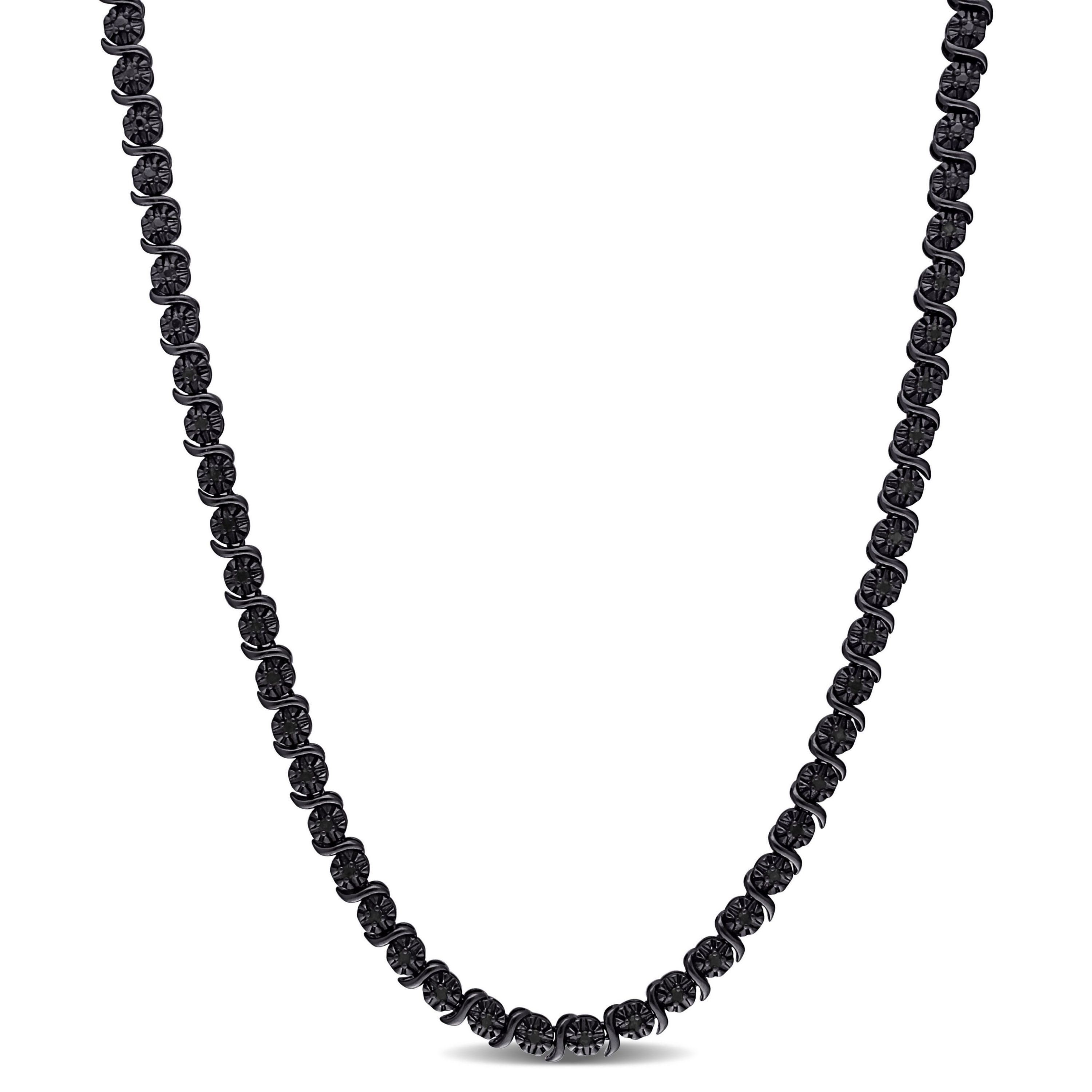 Belk & Co. 1/2 CT TW Black Diamond Tennis Necklace in Black Rhodium — free download