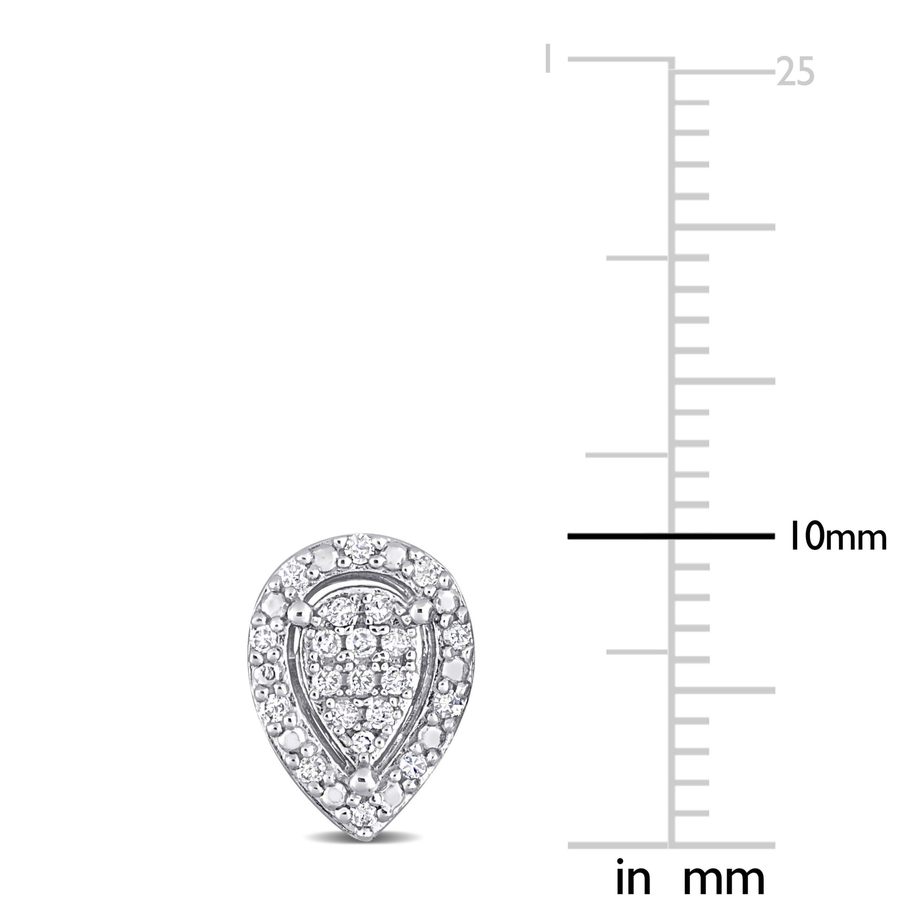 1/5 CT TW Diamond Halo Teardrop Earrings in Sterling Silver