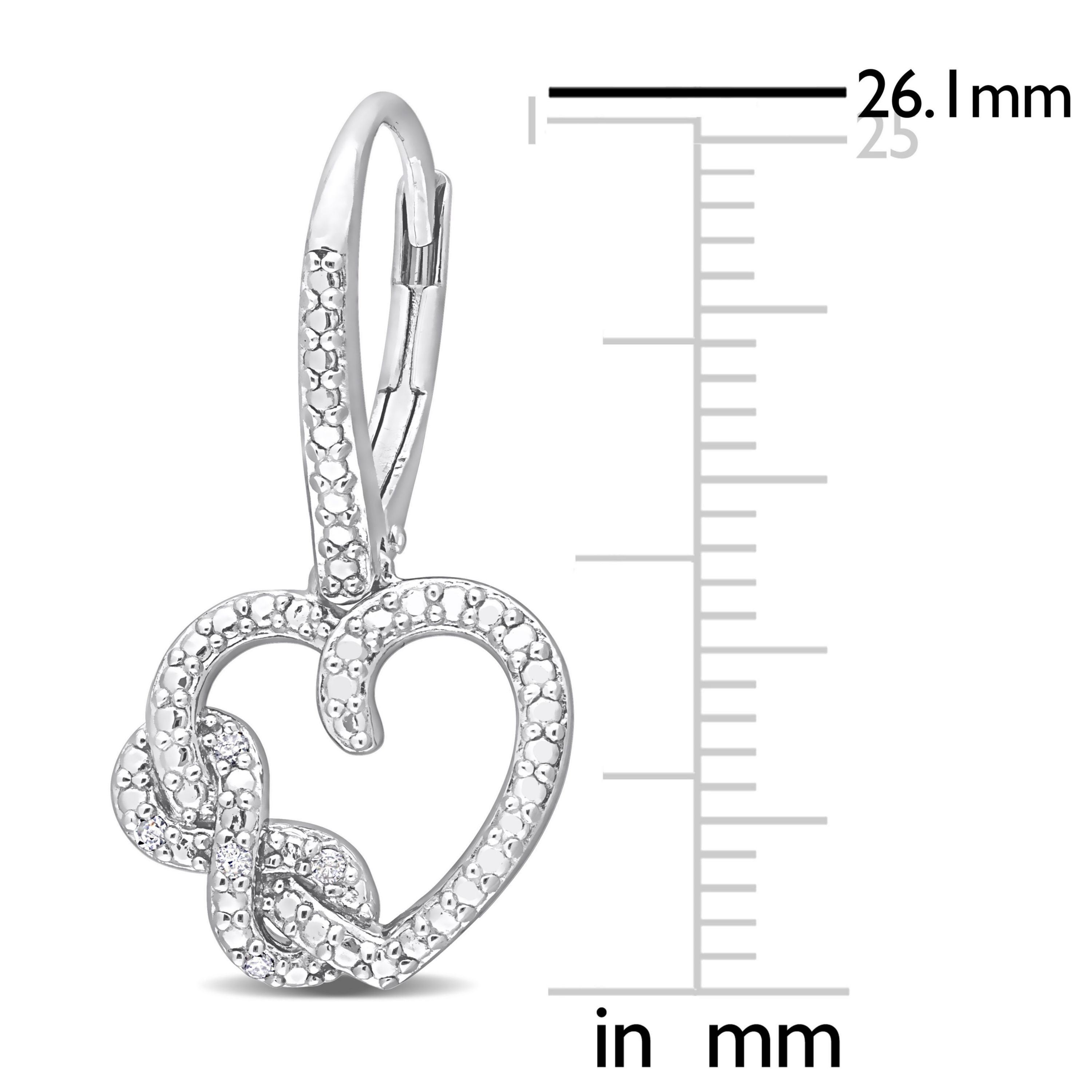 Diamond Accent Infinity Heart Earrings in Sterling Silver