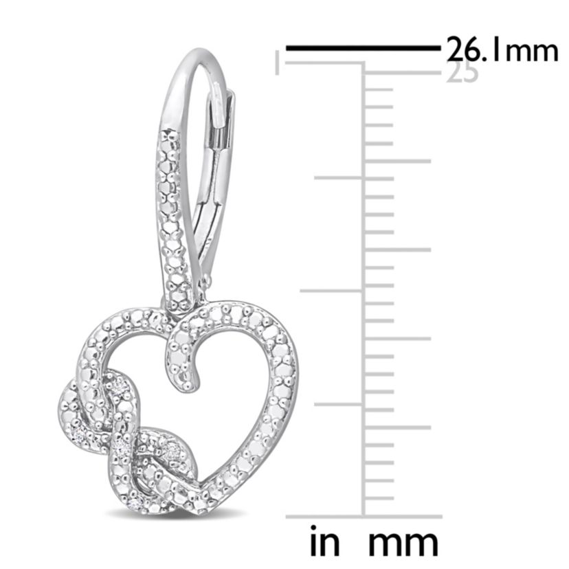 Diamond Accent Infinity Heart Earrings in Sterling Silver