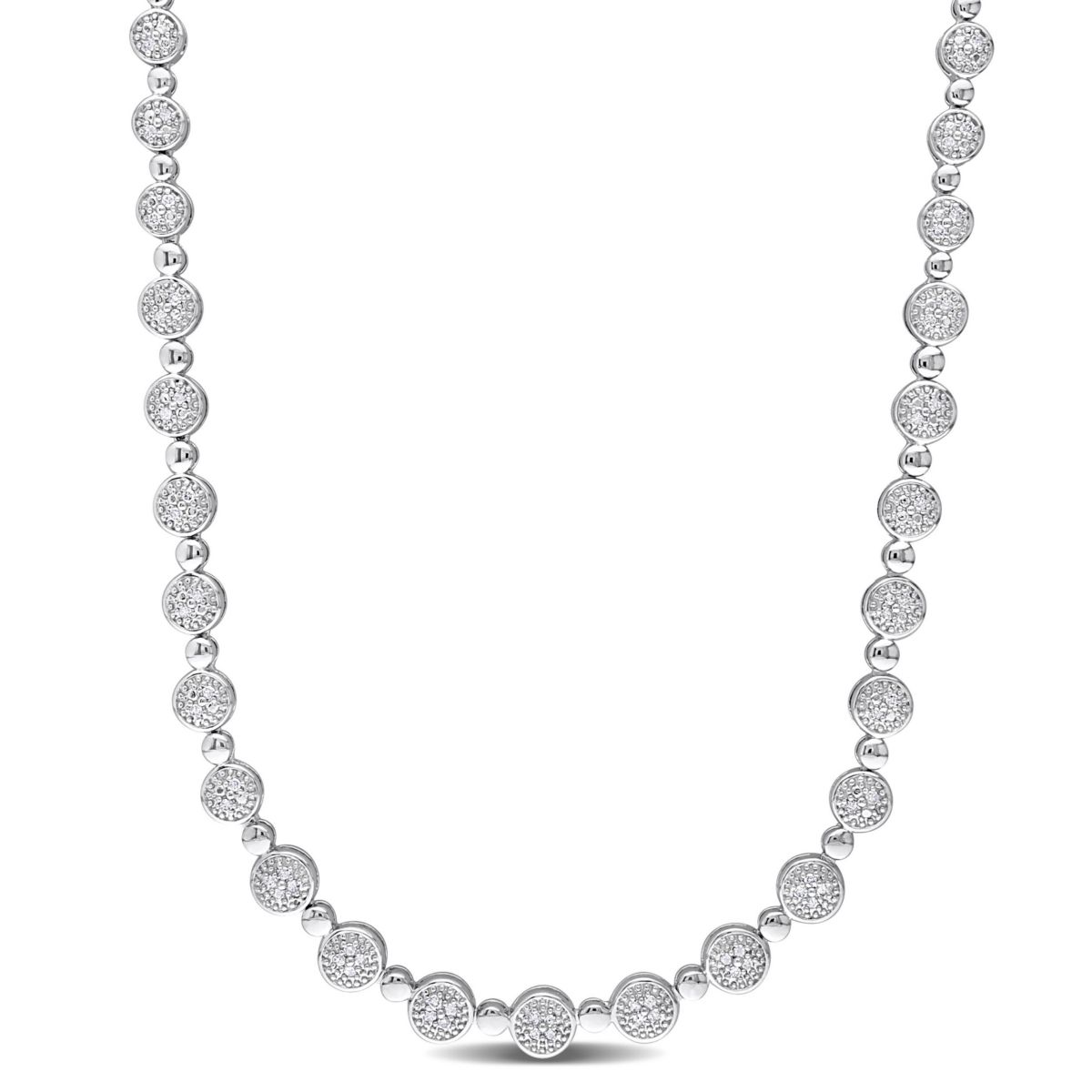 1 CT TW Diamond Necklace in Sterling Silver