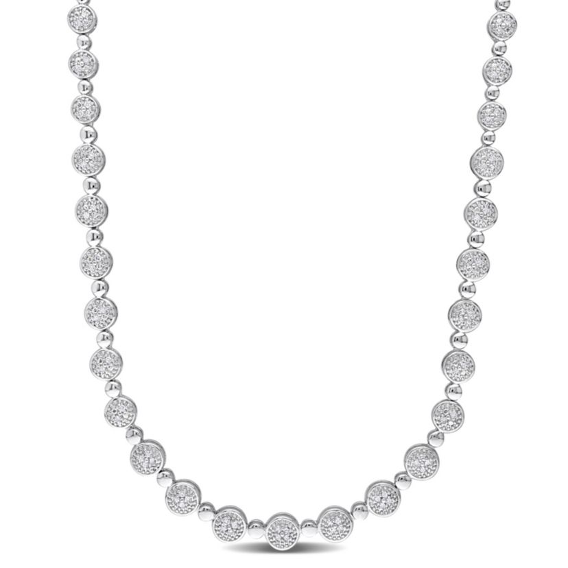 1 CT TW Diamond Necklace in Sterling Silver