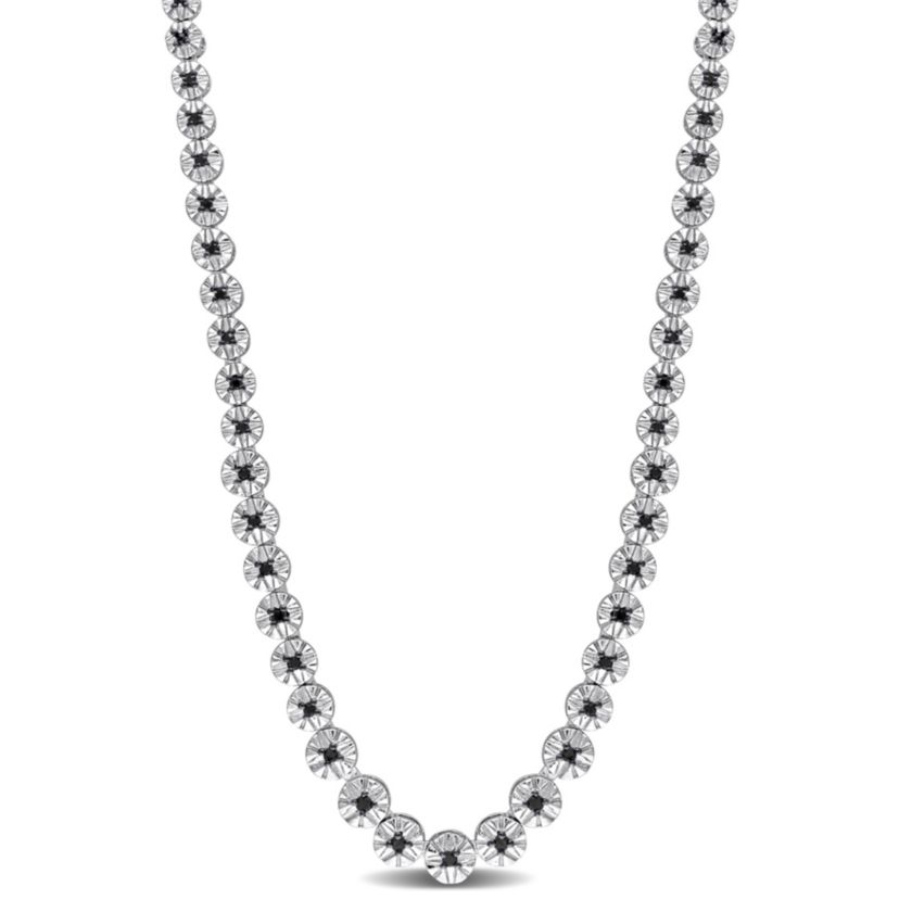 1/2 CT TW Black Diamond Necklace in Sterling Silver