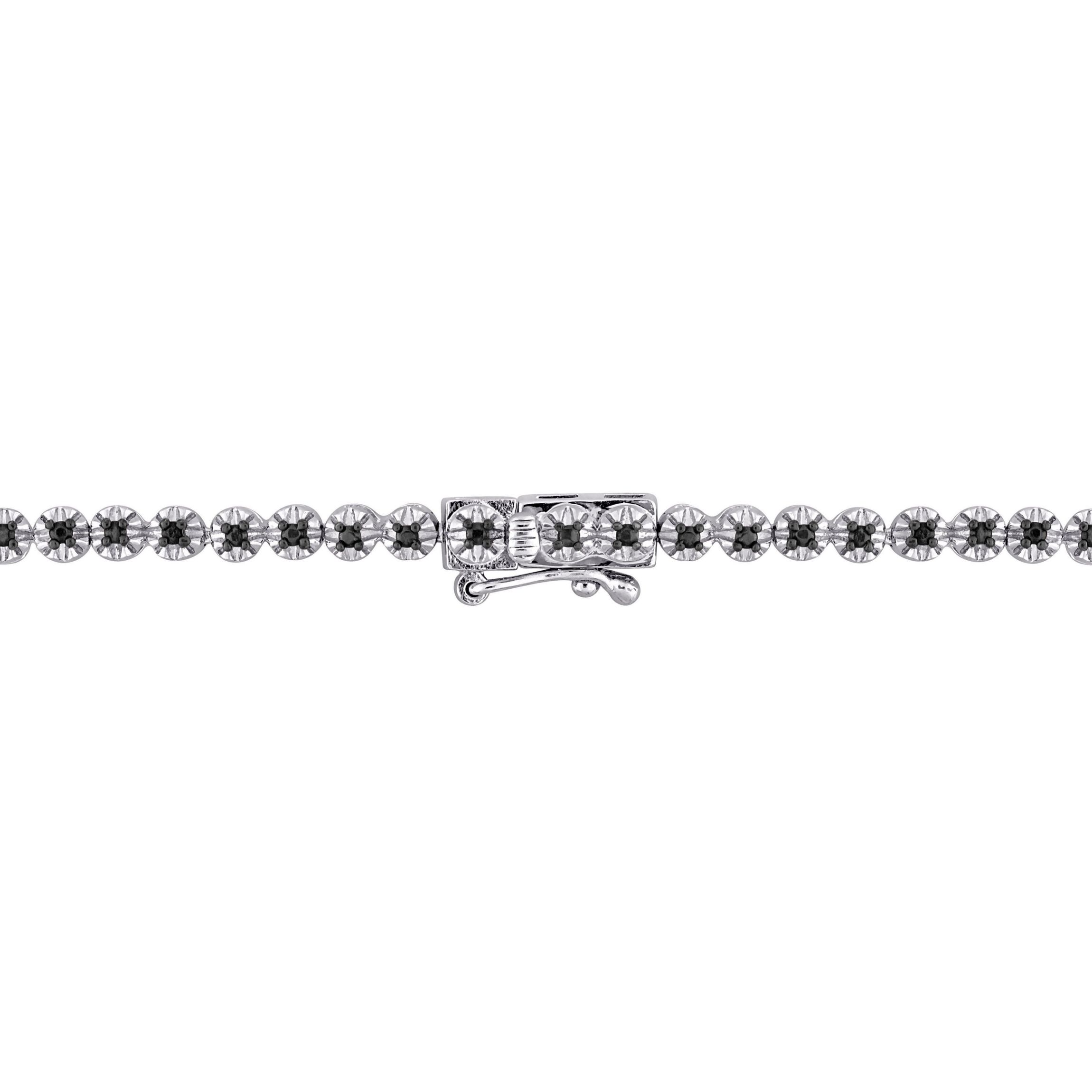 1/2 CT TW Black Diamond Necklace in Sterling Silver