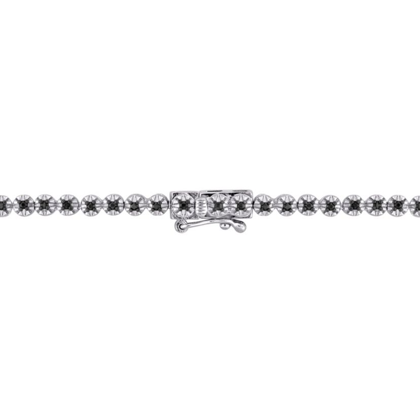 1/2 CT TW Black Diamond Necklace in Sterling Silver