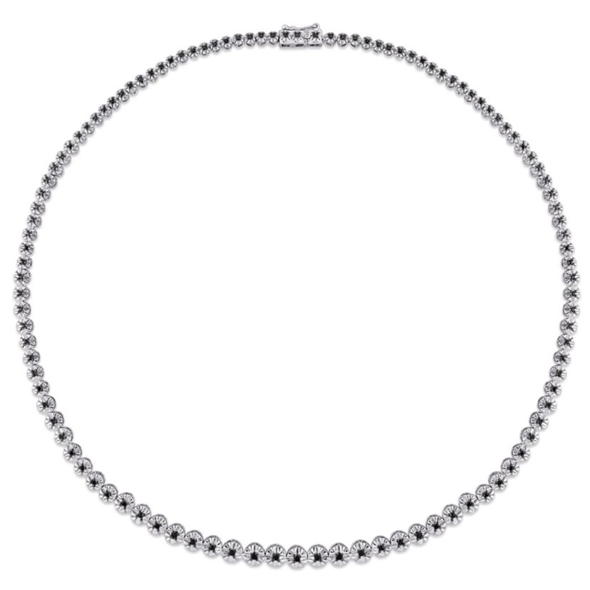 1/2 CT TW Black Diamond Necklace in Sterling Silver