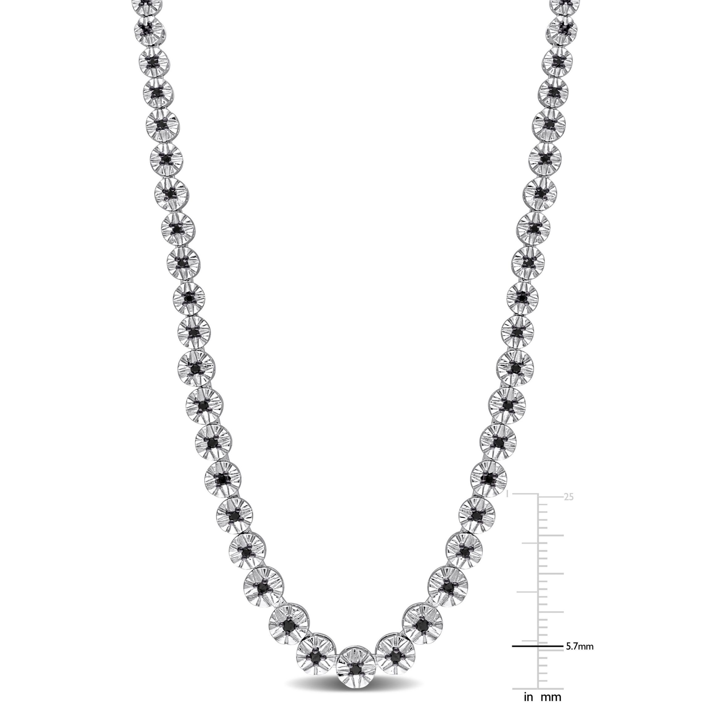 1/2 CT TW Black Diamond Necklace in Sterling Silver