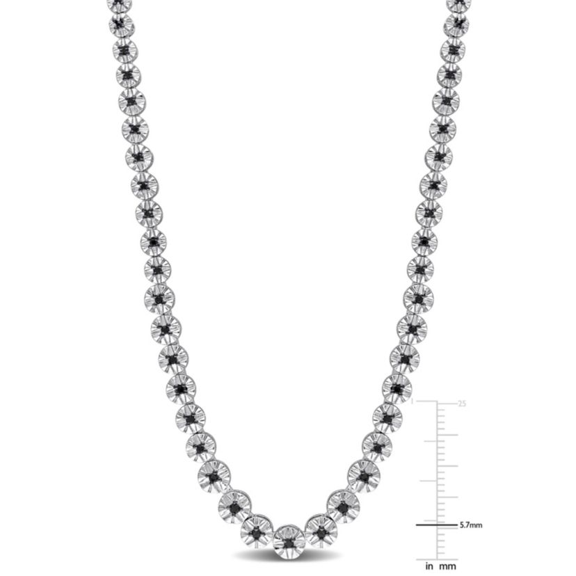 1/2 CT TW Black Diamond Necklace in Sterling Silver
